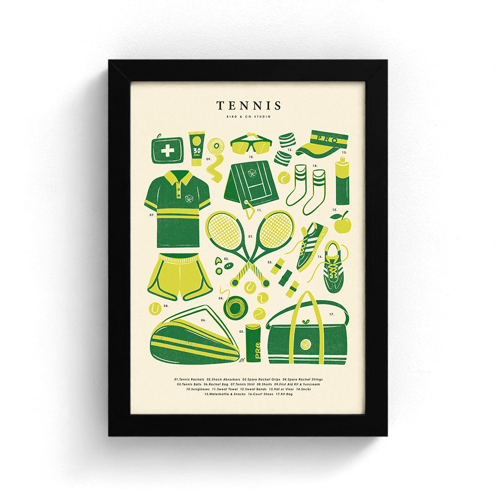 Tennis Kit Art Print