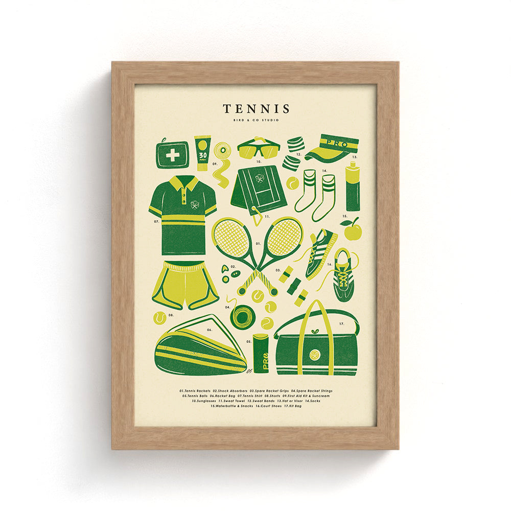 Tennis Kit Art Print