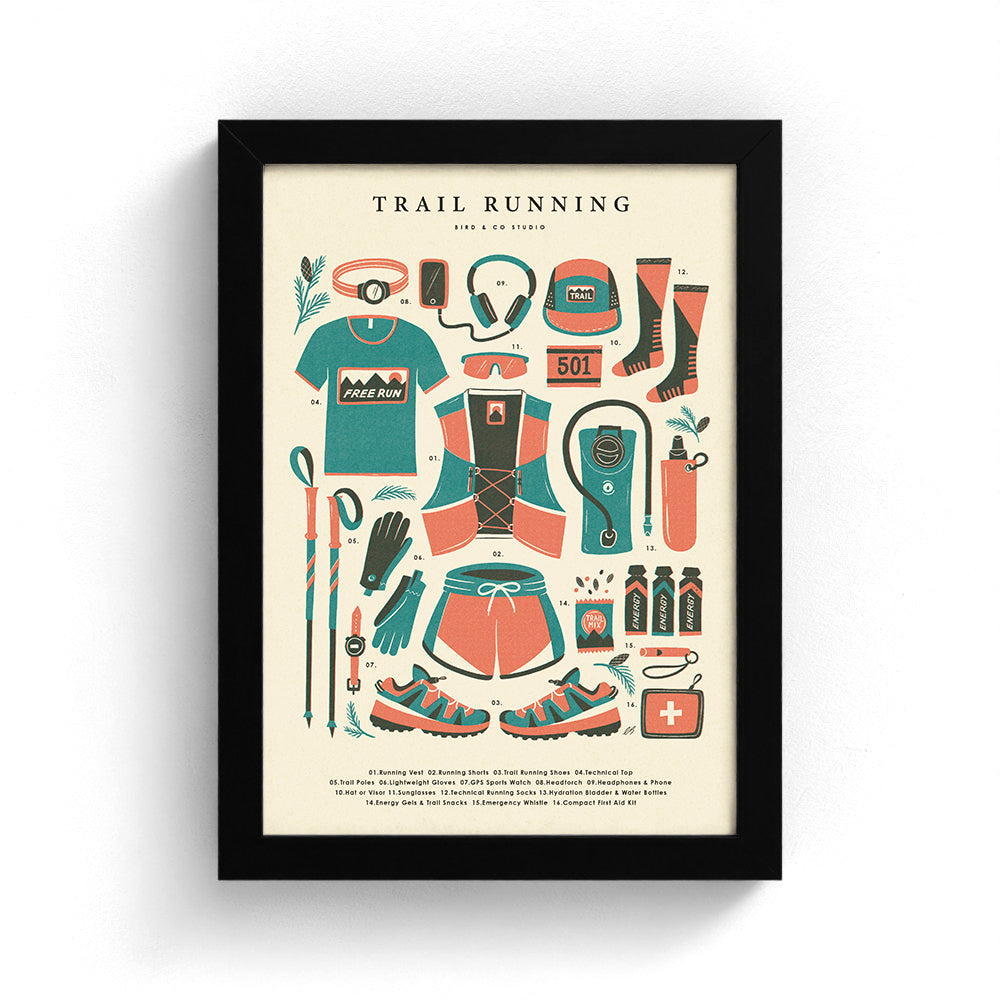 Trail Running Kit Art Print