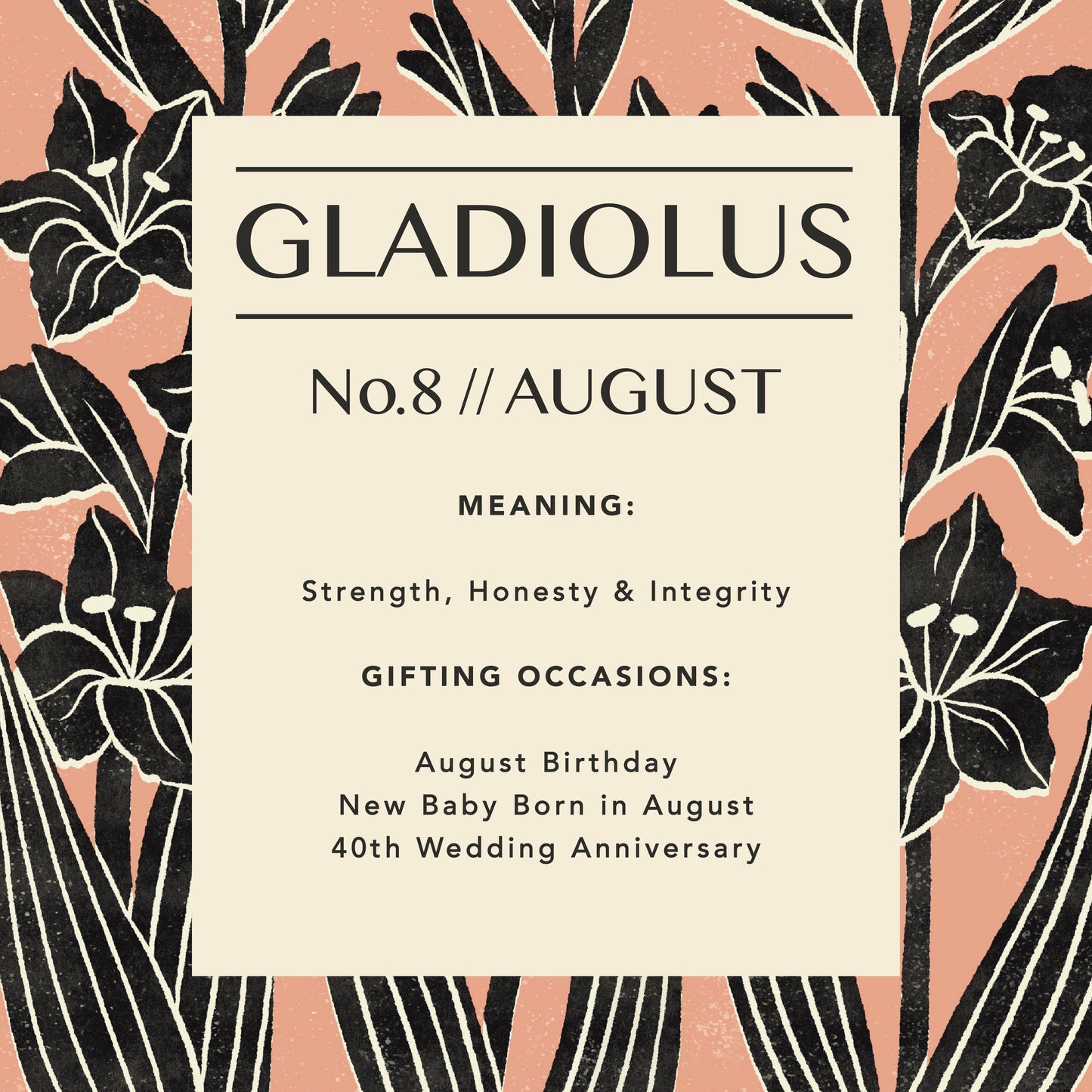 August Gladiolus Art Print