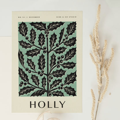 December Holly Art Print