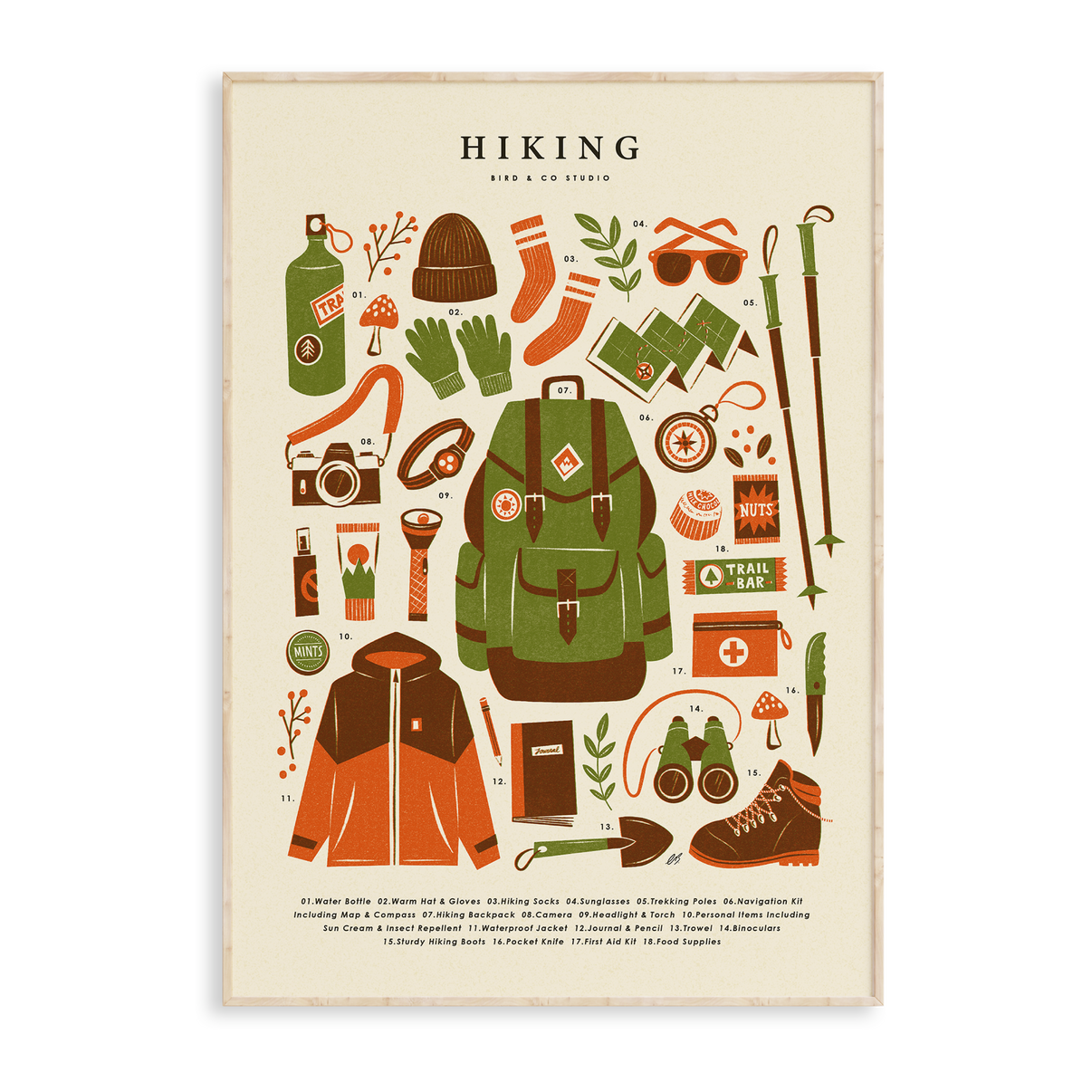 Hiking Art Print Bird & Co Studio