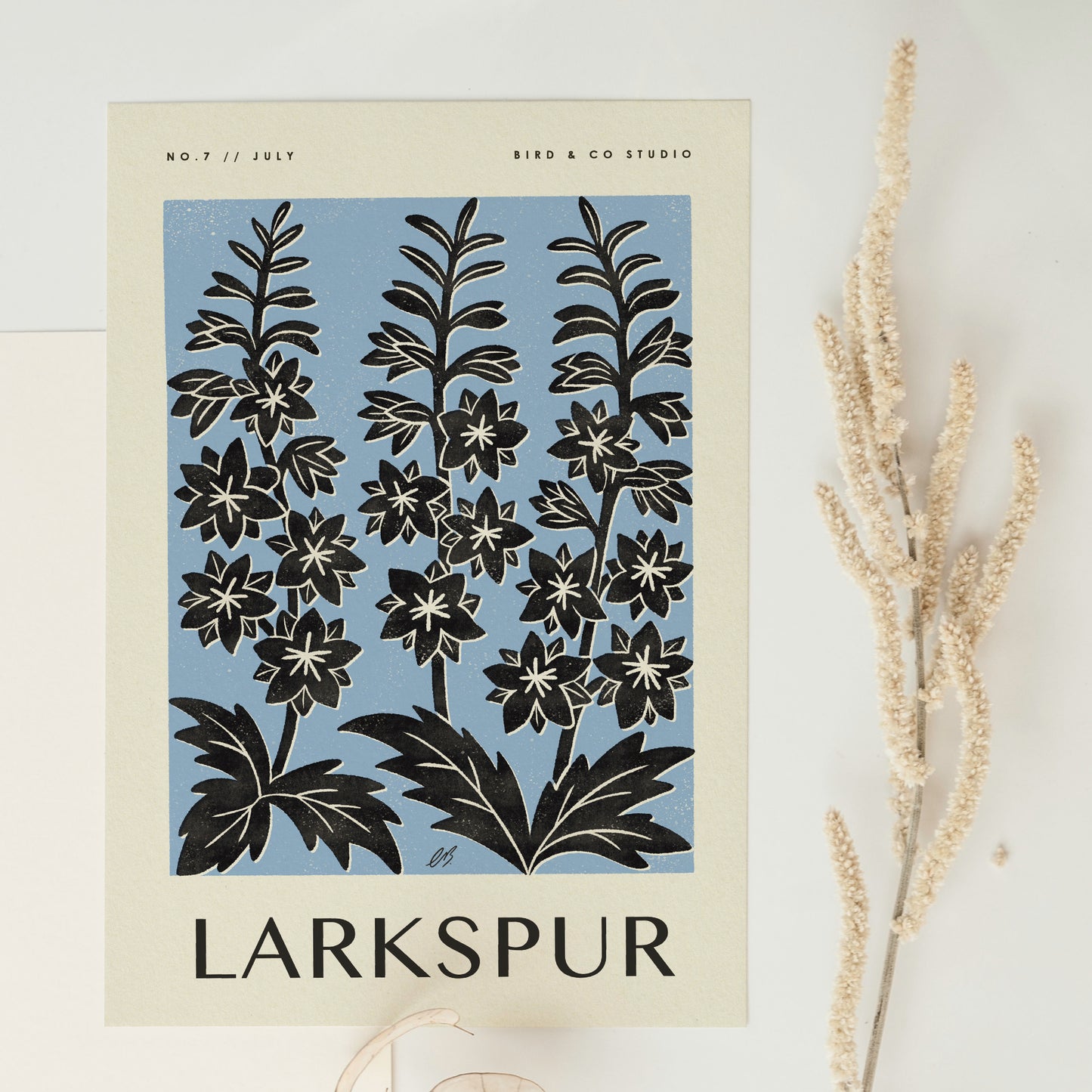 July Larkspur Art Print