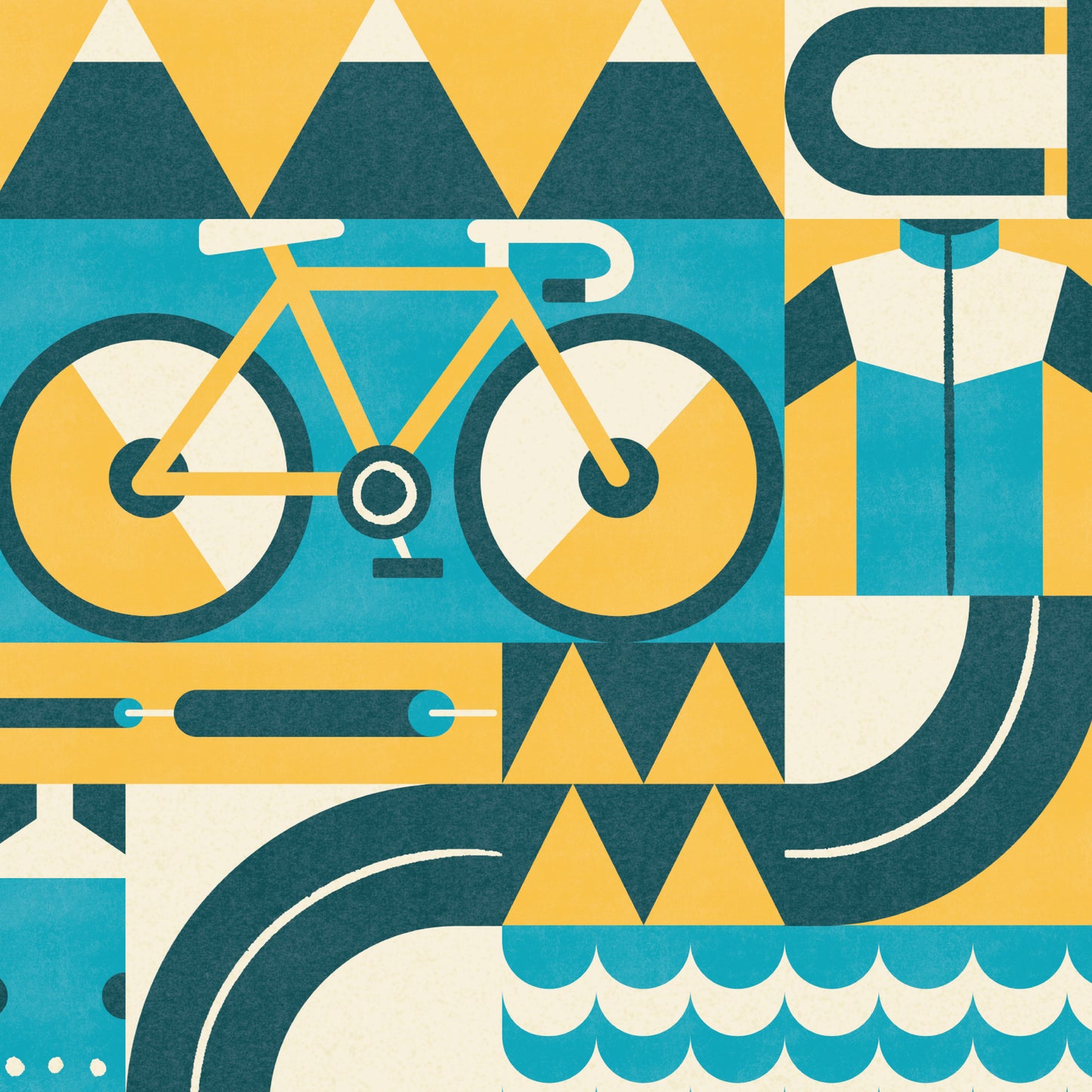 Cycling Geometric Art Print