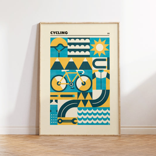 Cycling Geometric Art Print