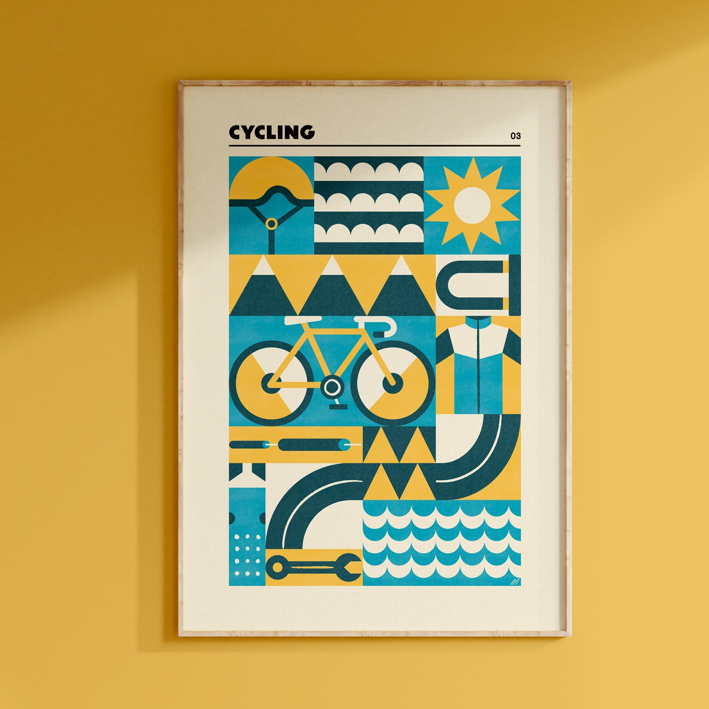 Cycling Geometric Art Print