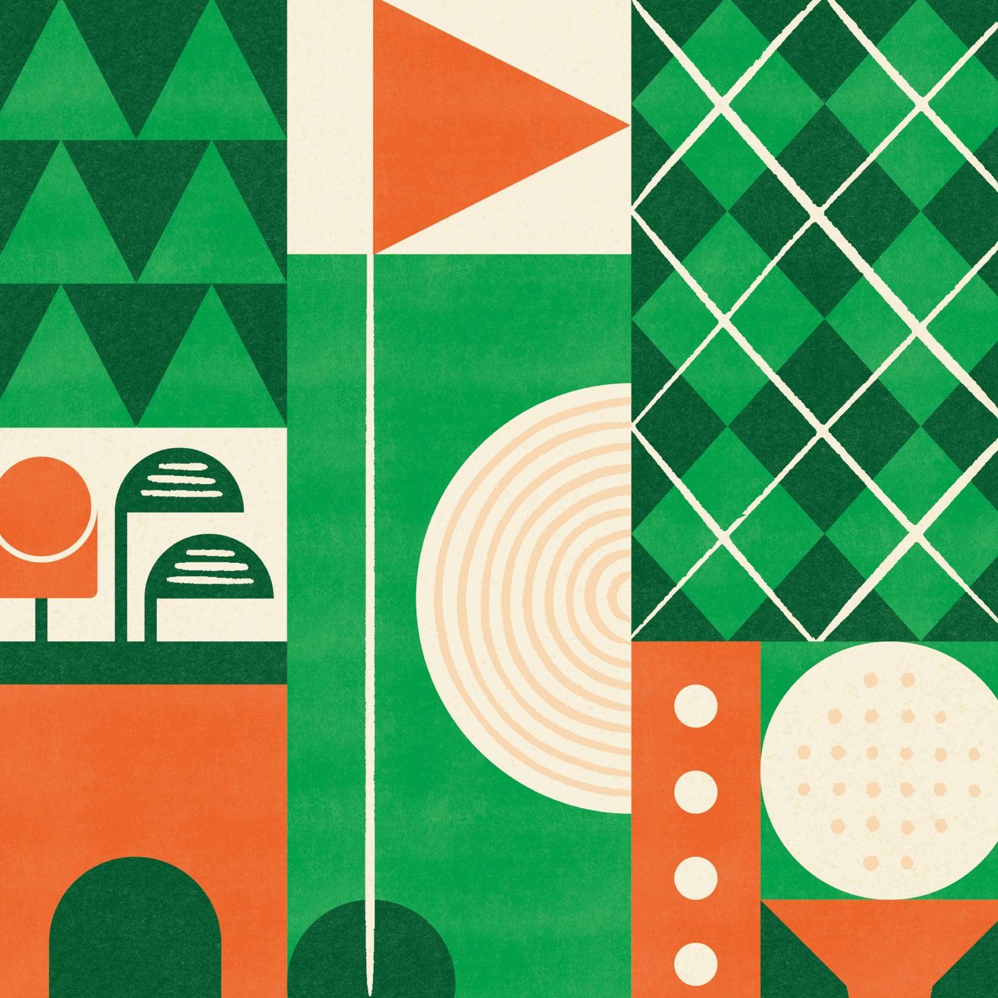 Golf Geometric Art Print