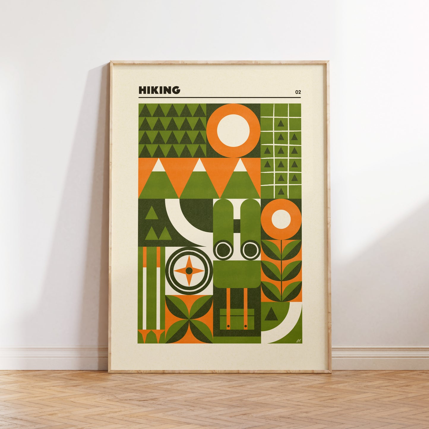 Hiking Geometric Art Print