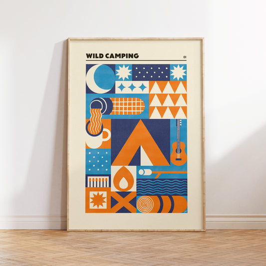 Wild Camping Geometric Art Print