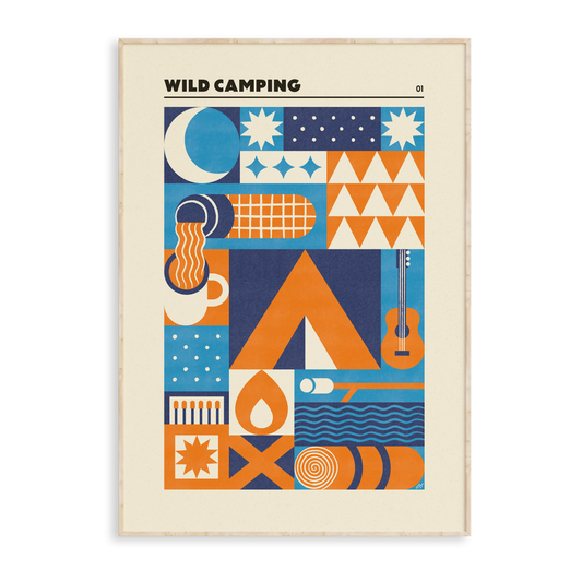 Wild Camping Geometric Art Print