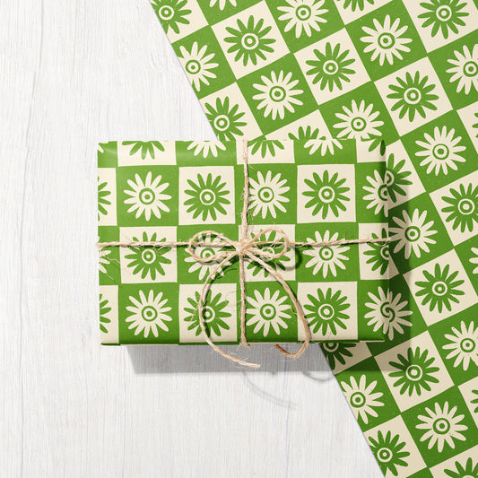 Daisy Check Eco Gift Wrap
