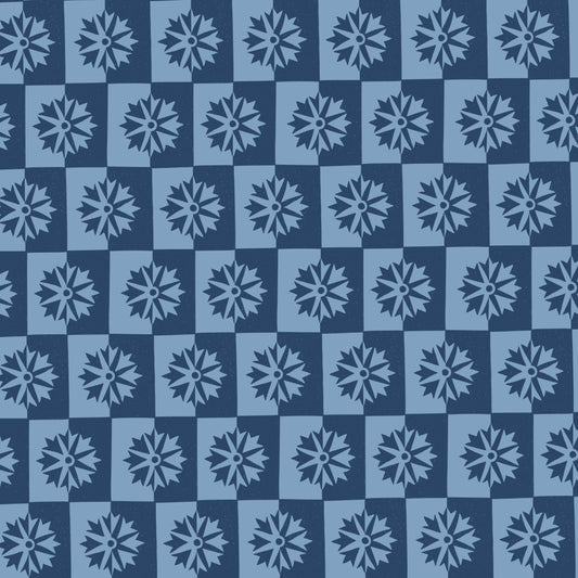 Cornflower Check Eco Gift Wrap