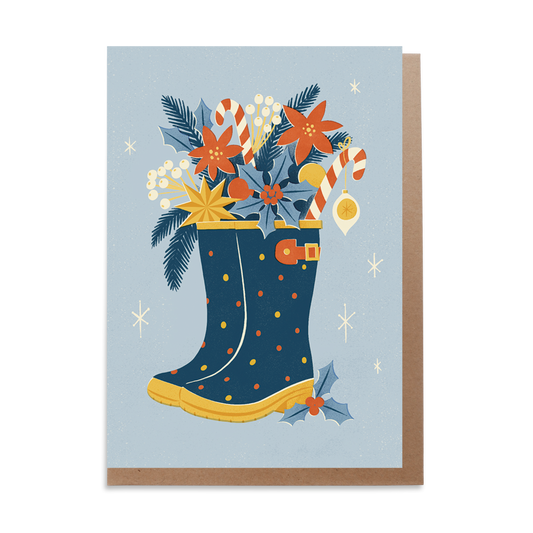 Festive Wellies Christmas Card
