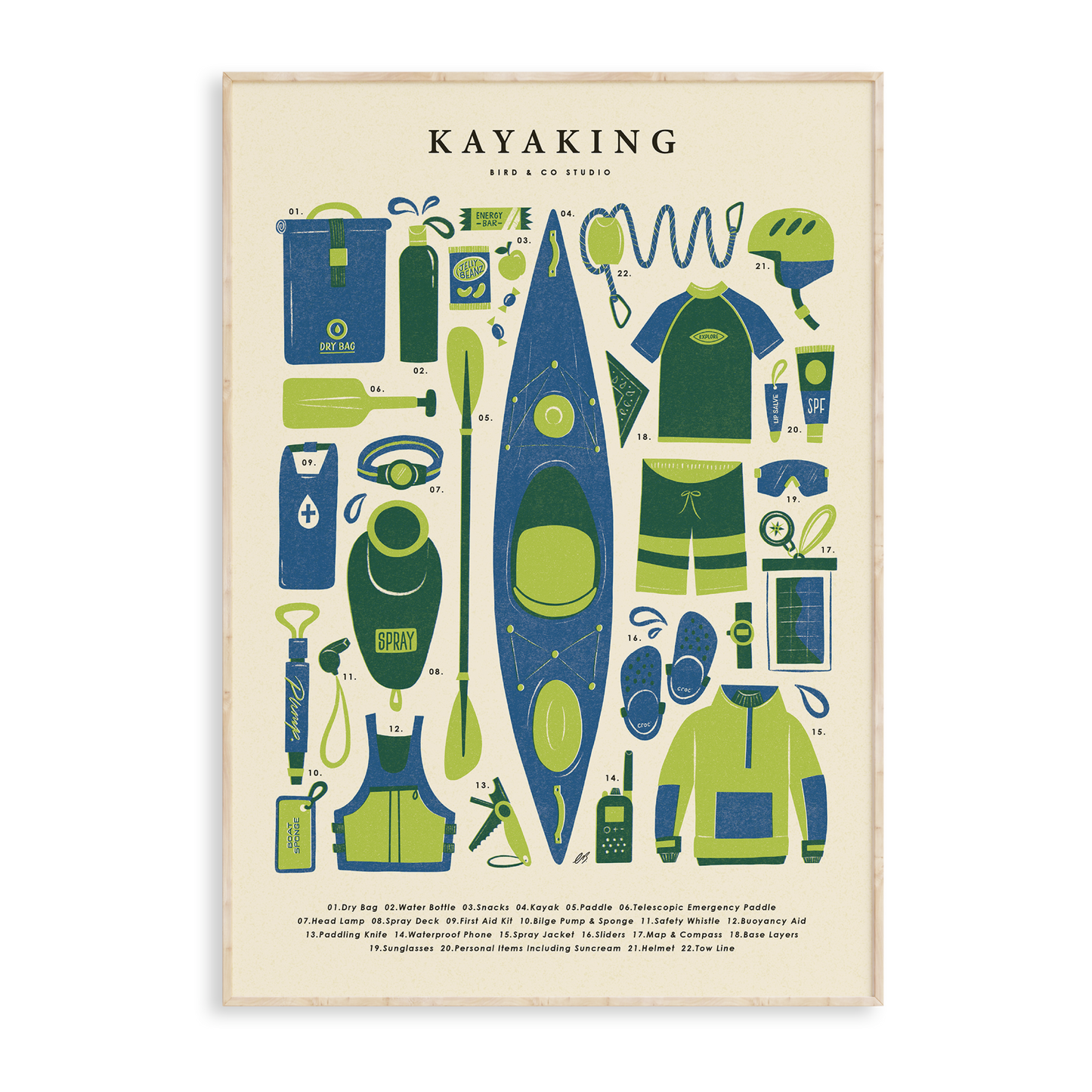 Kayaking Kit Art Print