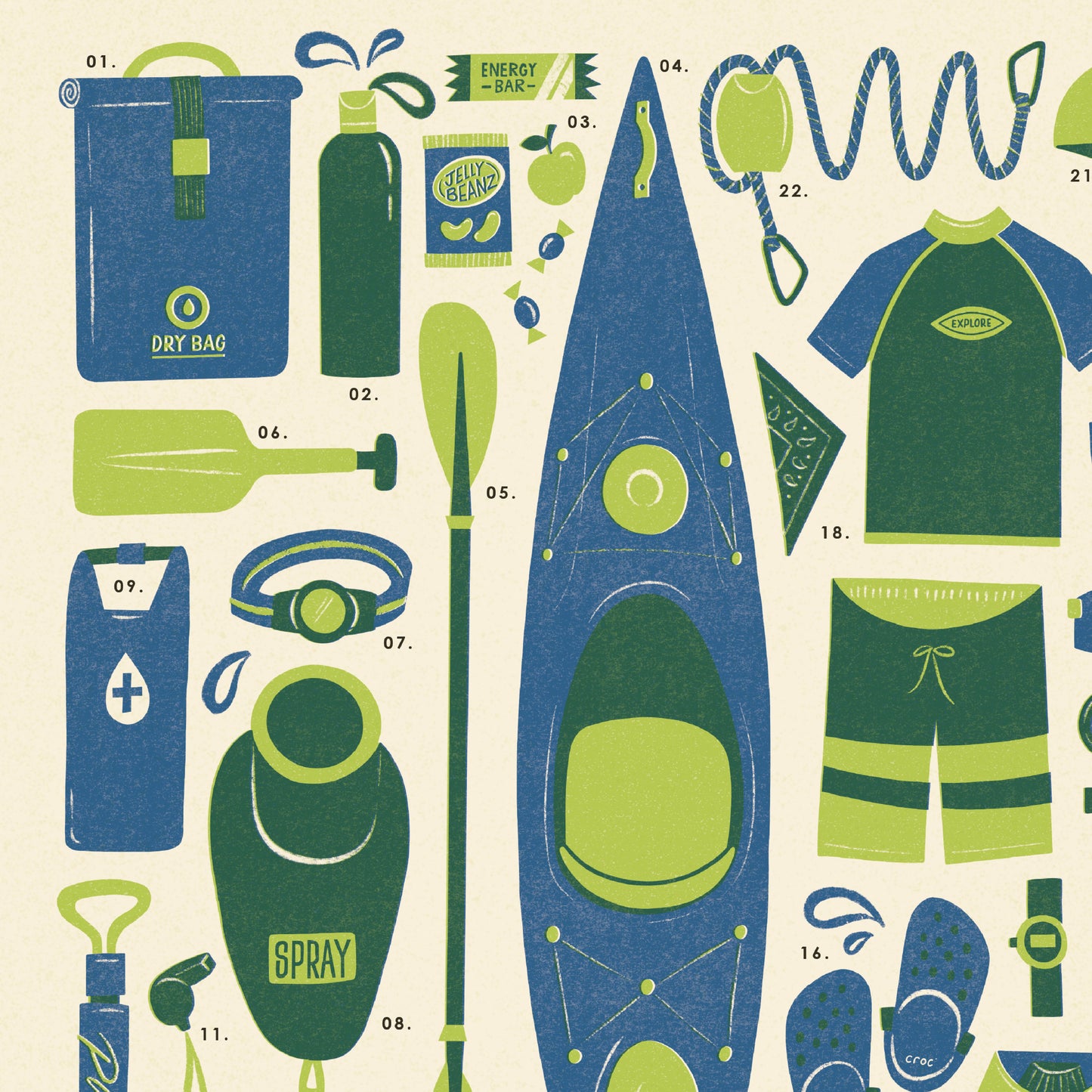 Kayaking Kit Art Print