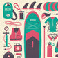 Paddle Boarding Kit Art Print