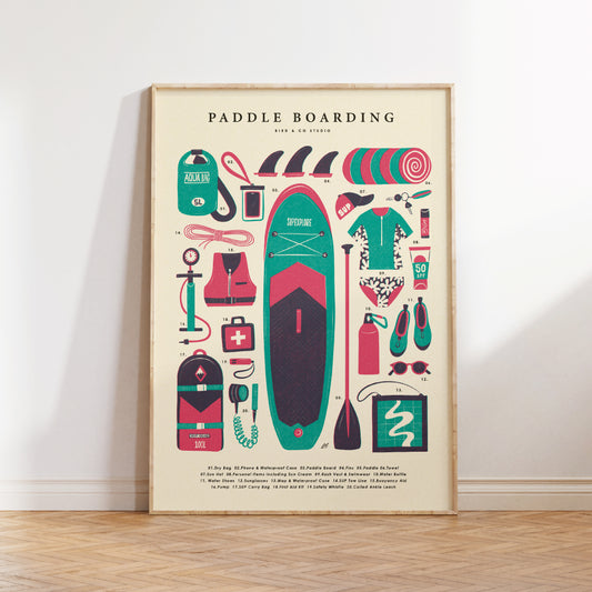 Paddle Boarding Kit Art Print
