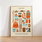 Skiing Kit Art Print