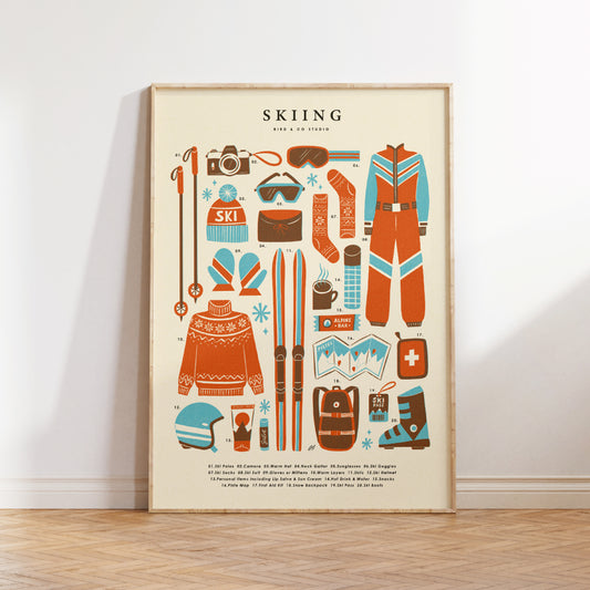 Skiing Kit Art Print