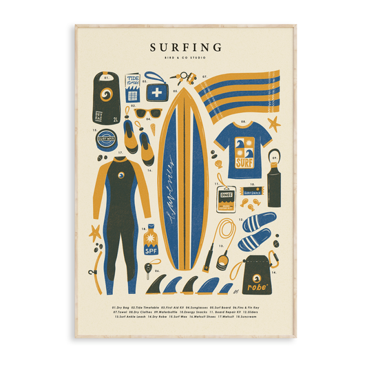 Surfing Kit Art Print