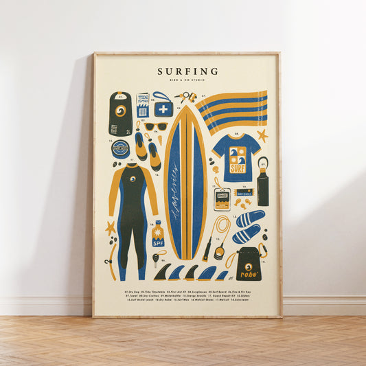 Surfing Kit Art Print