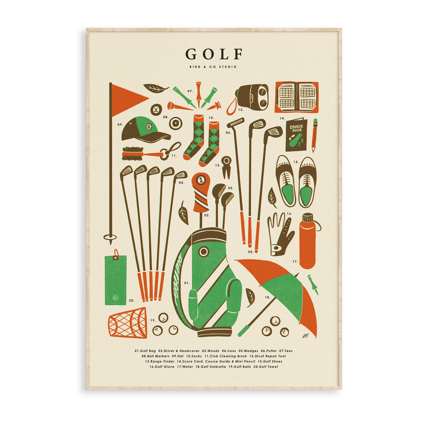 Golf Kit Art Print