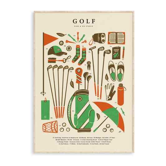 Golf Kit Art Print
