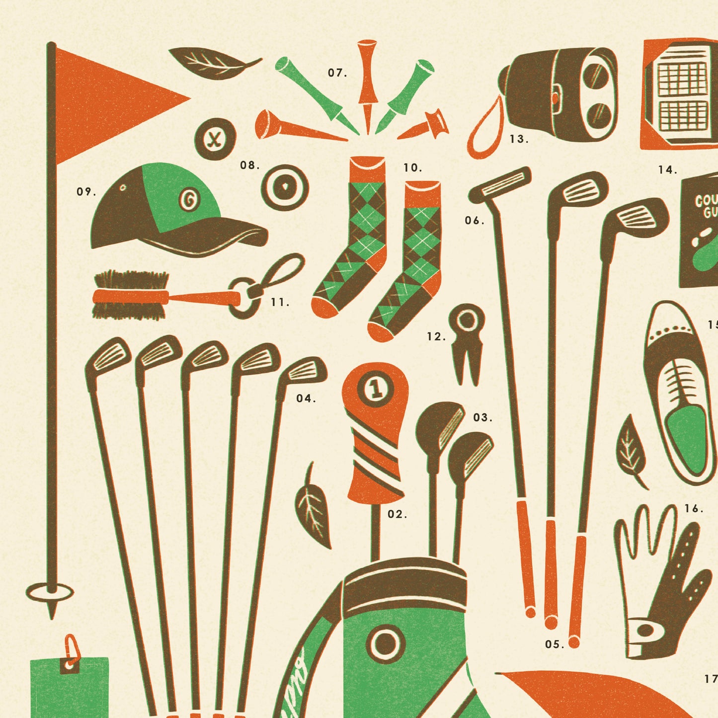 Golf Kit Art Print