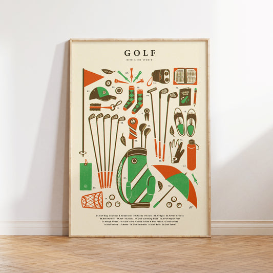 Golf Kit Art Print