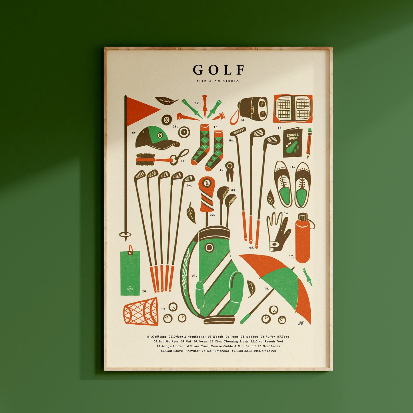 Golf Kit Art Print