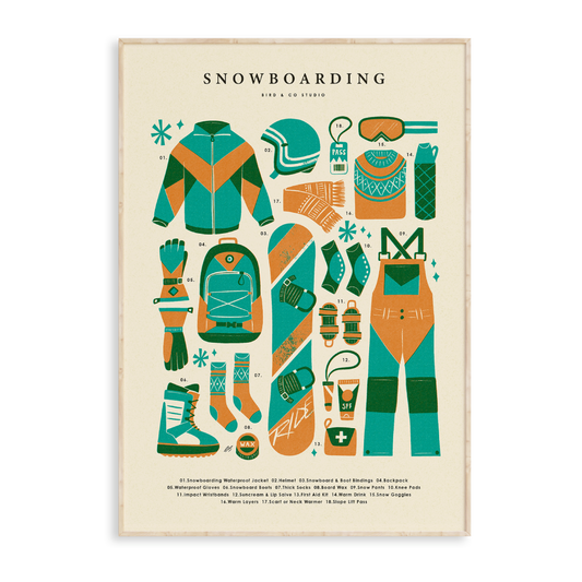 Snowboarding Kit Art Print