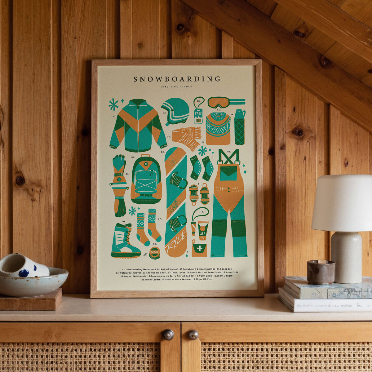 Snowboarding Kit Art Print