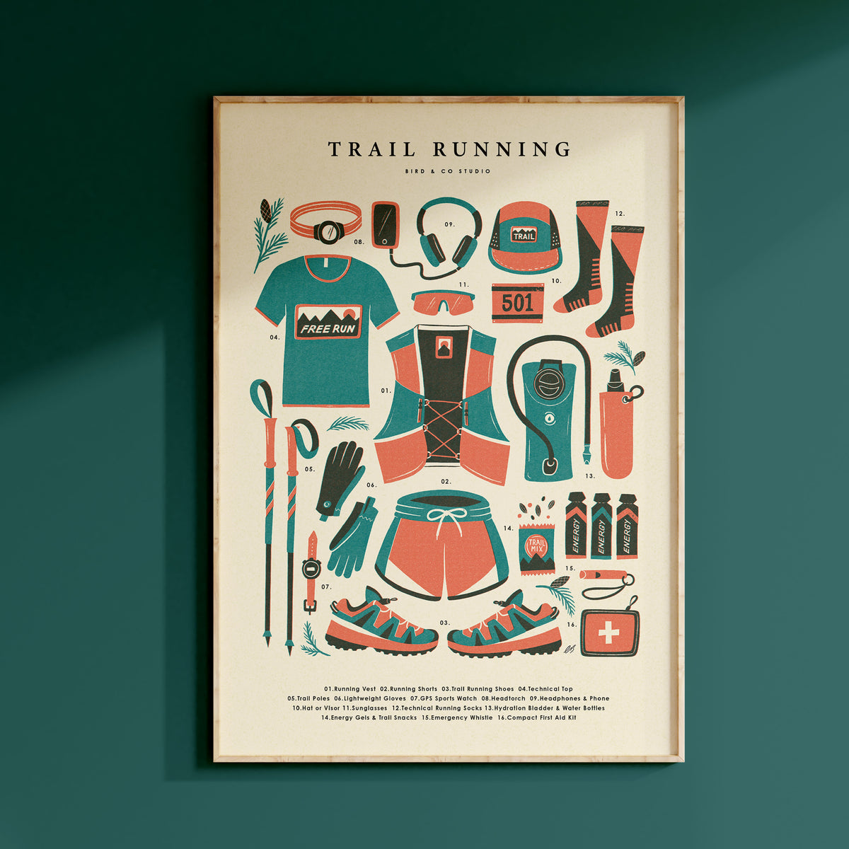 Trail Running Kit Art Print