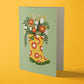 Spring Wellies Greeting Card