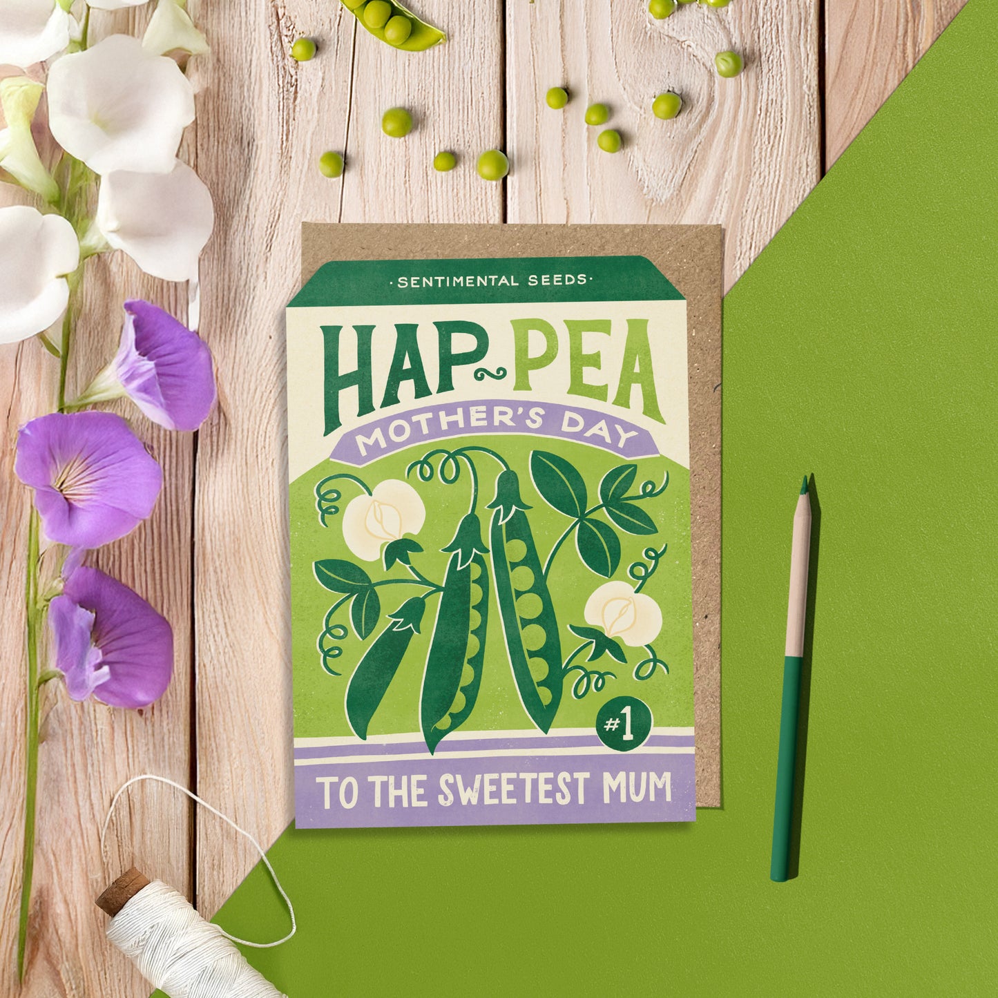 Sweetpea Seed Greeting Card