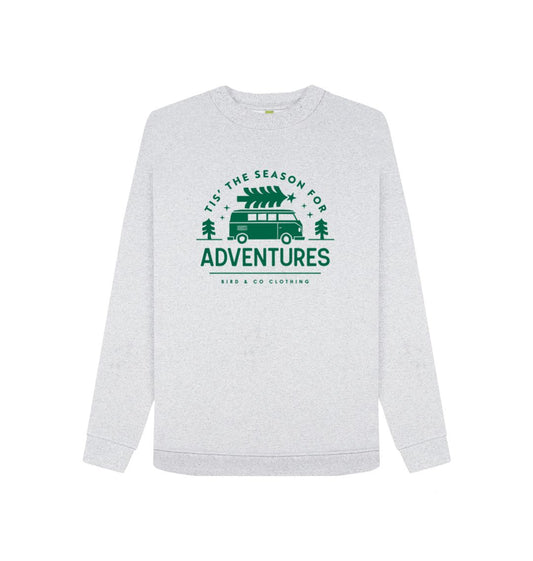 Grey Season for Adventures - Womens Recycled Festive Sweater
