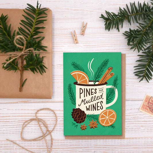 Pines & Mulled Wines Camping Mug Christmas Card