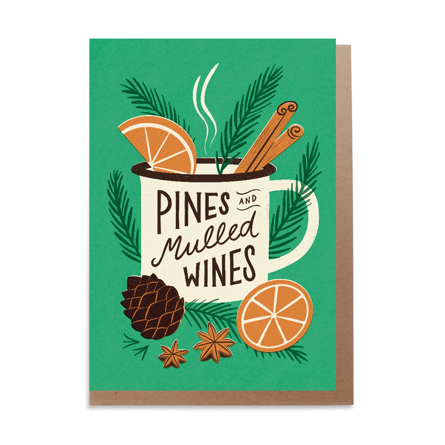 Pines & Mulled Wines Camping Mug Christmas Card